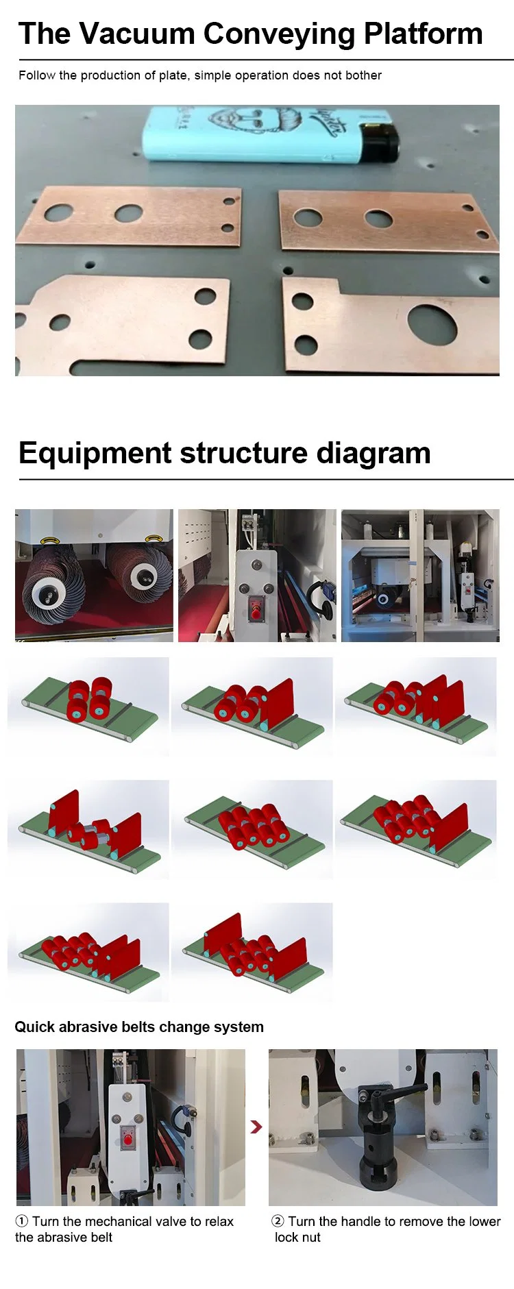 User-Friendly Strong Vacuum Suction Conveyor Belt Automatic Deburring Machine