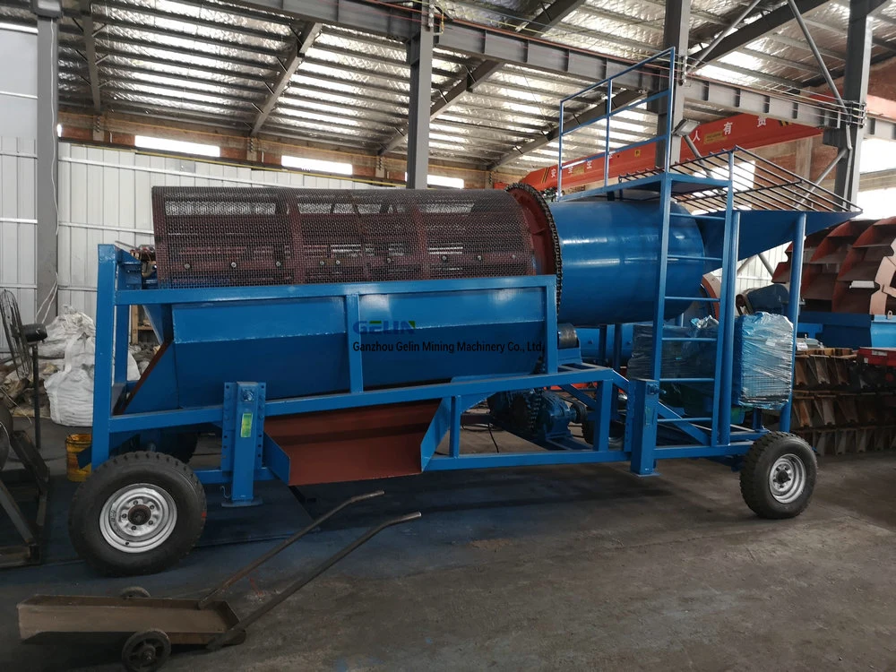 Mobile Gold Trommel Sieving Machine with Diesel Engine